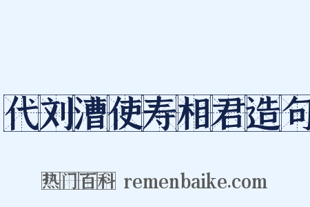 代刘漕使寿相君造句是什么意思的图片